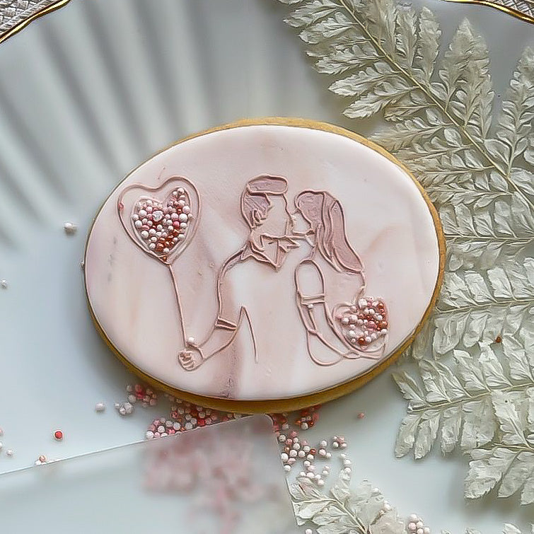 Kissing Couple With Heart Balloon