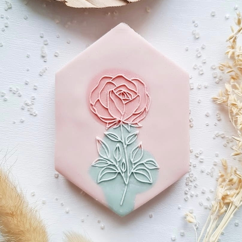 Single Rose - Reverse Stamp