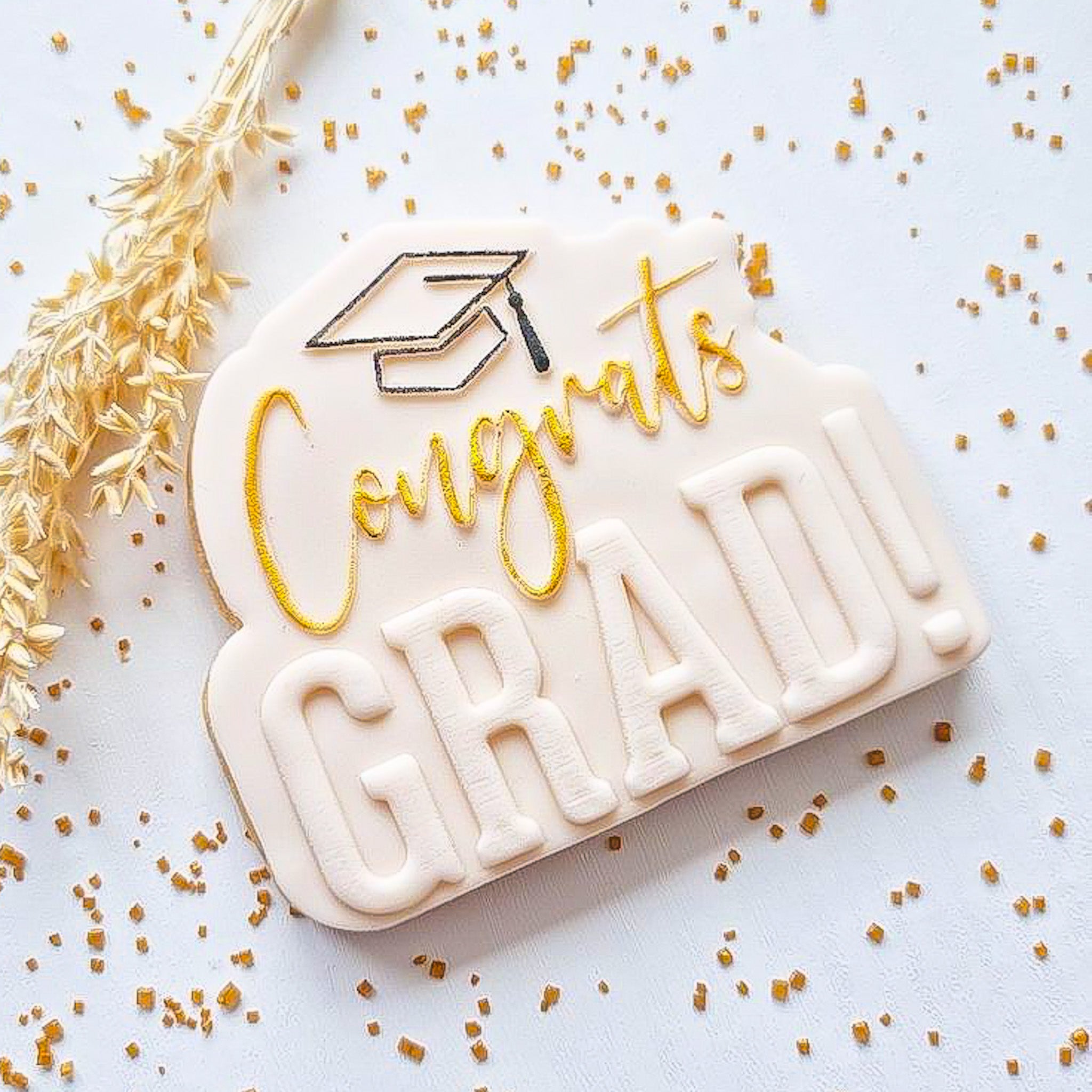 Congrats Grad! - Reverse Stamp & Cutter Set