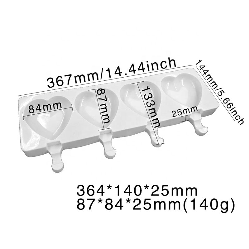 Large Heart Silicone Cakesicle Mould - x4 Cavity
