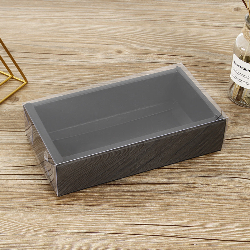 Biscuit / Brownie / Hamper Box With Clear Window Lid - x4 Sizes & 3 Colour Options - Pack of 5