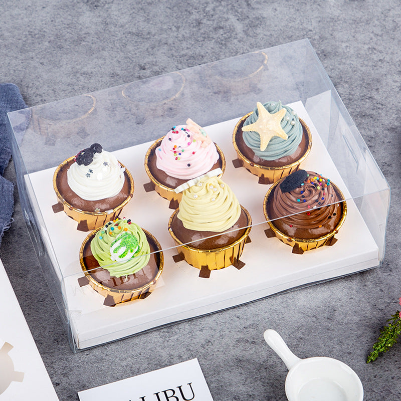 Luxury Cupcake Box With Clear Lid & Insert - Pack of 5