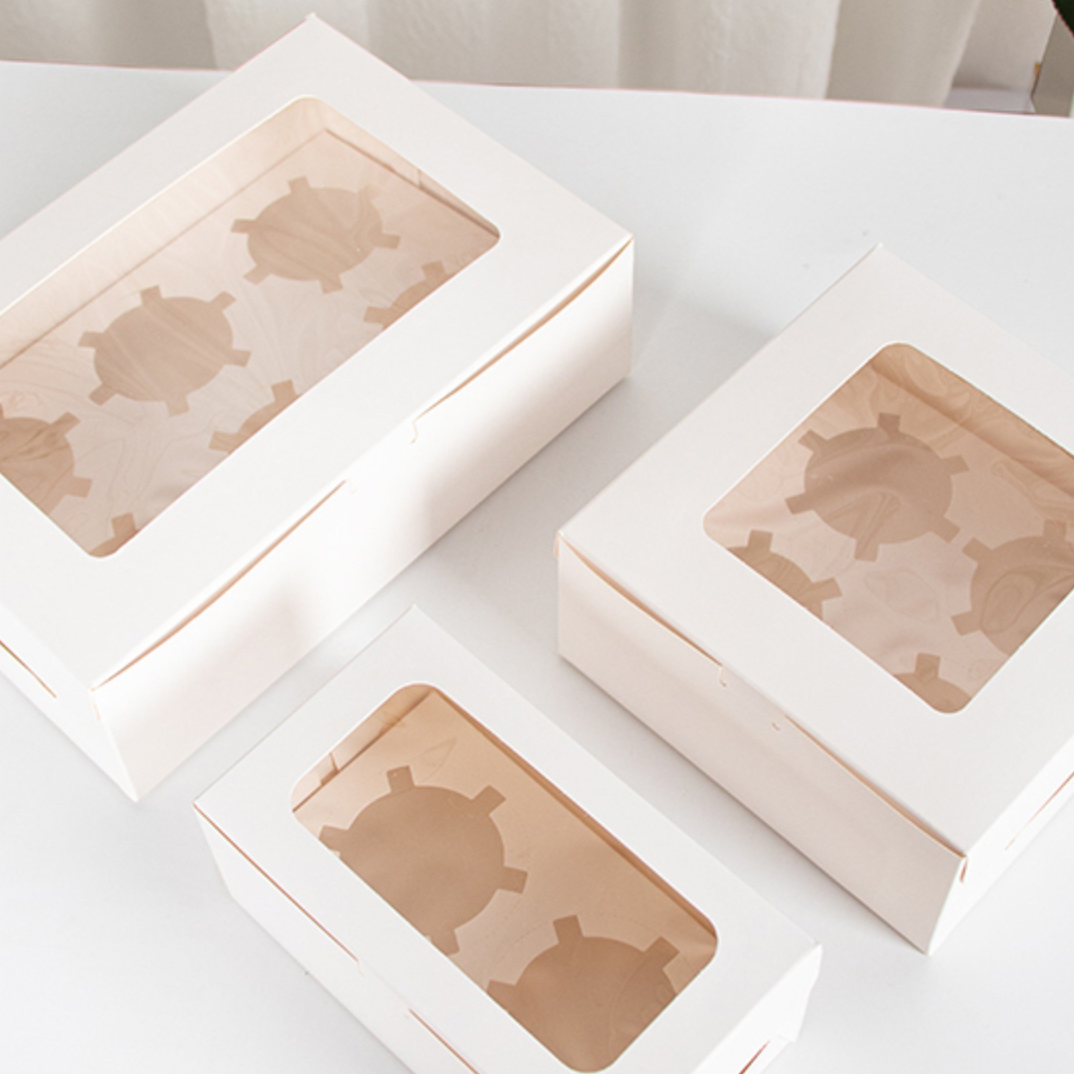 Cupcake Box With Clear Window Lid & Insert - Pack of 5