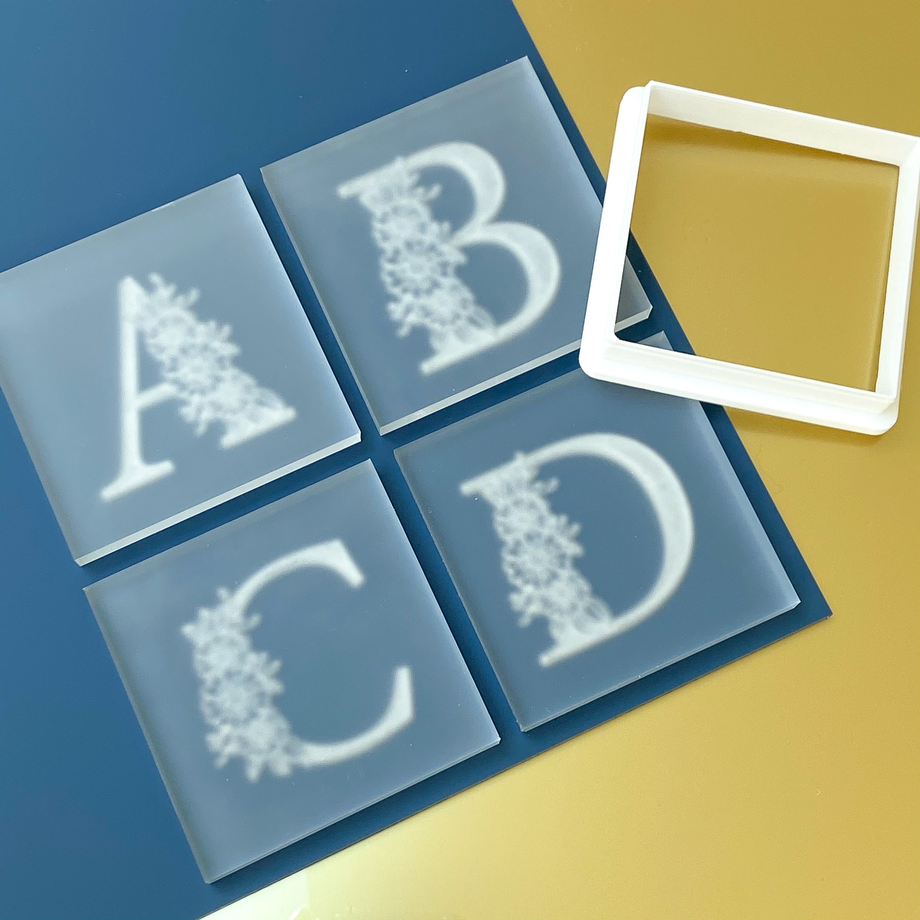 Floral A-Z Letters - Deluxe Stamp