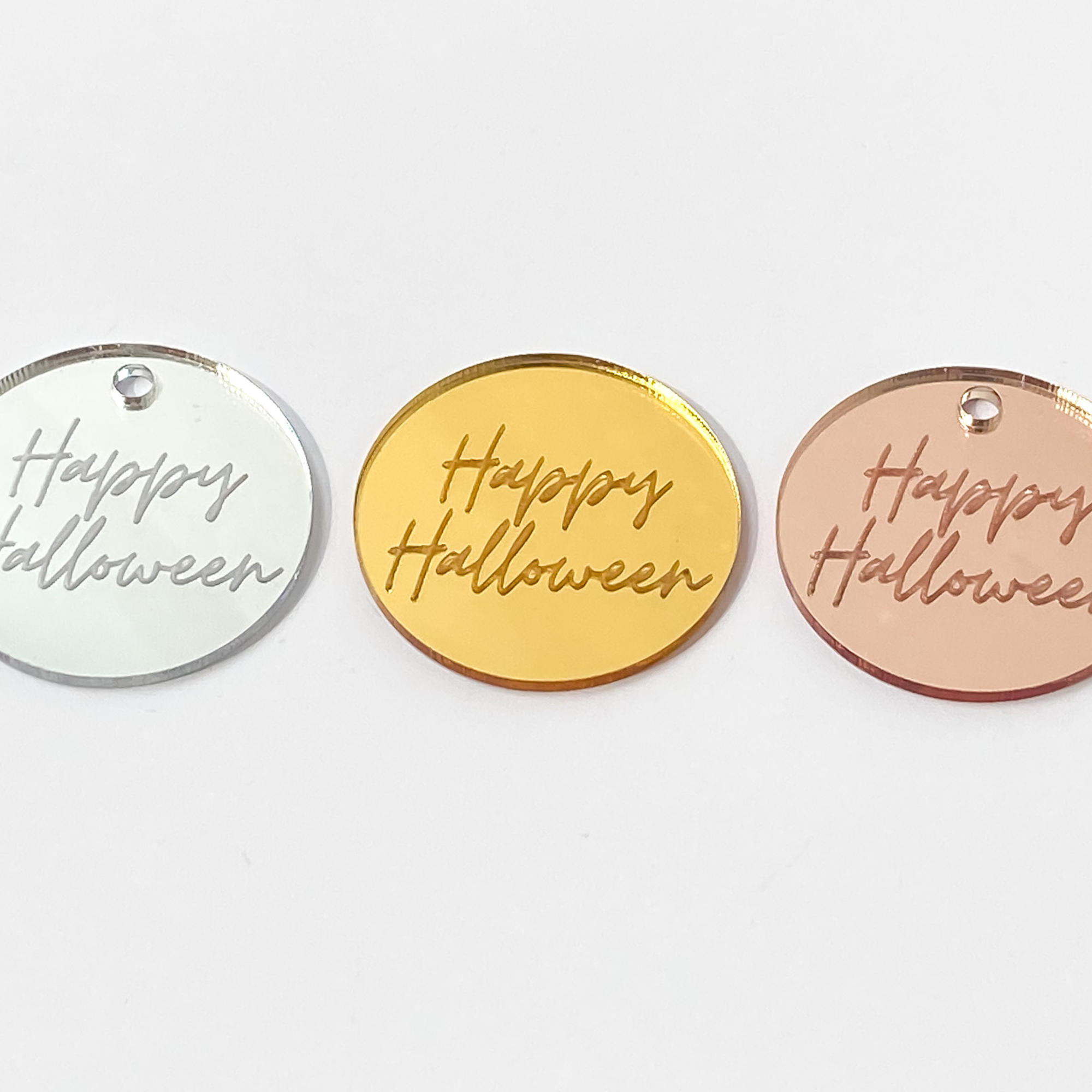 Happy Halloween - Mirror Cake Charm / Tag