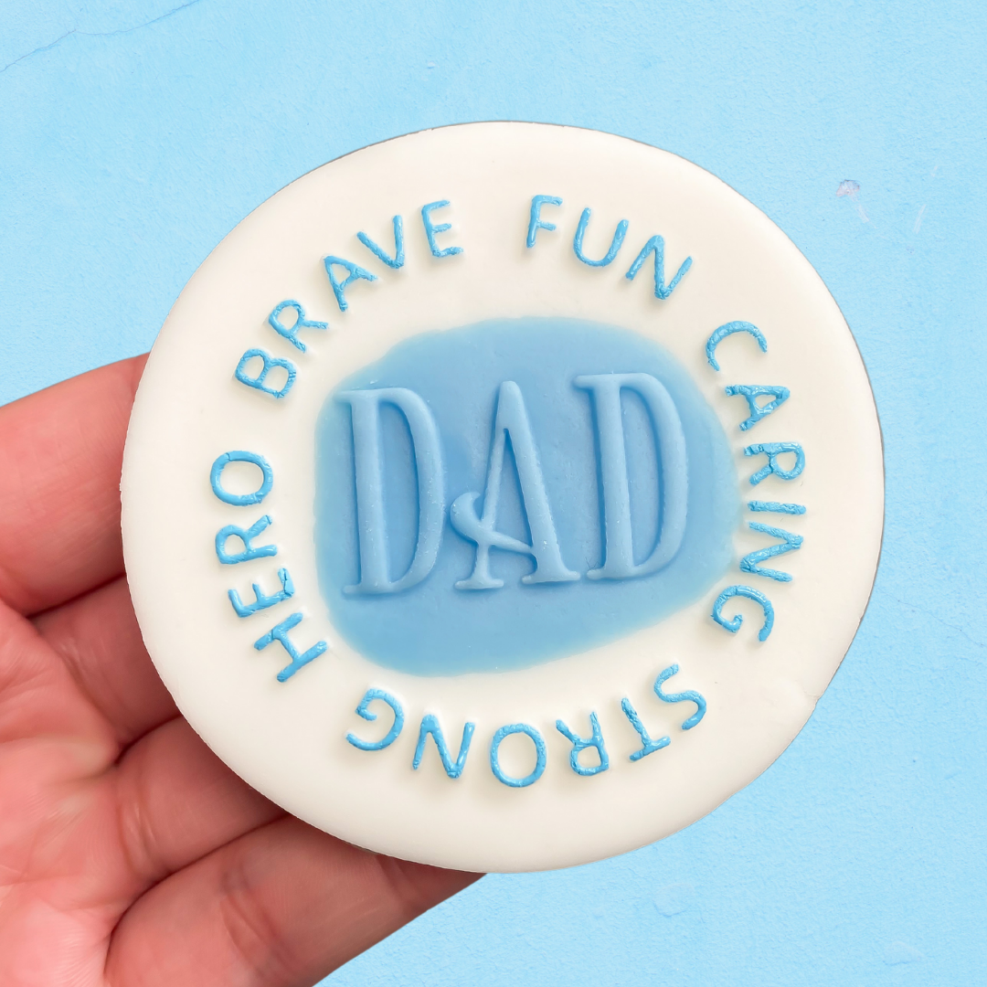 Dad, Brave, Fun, Caring, Strong, Hero - Reverse Stamp