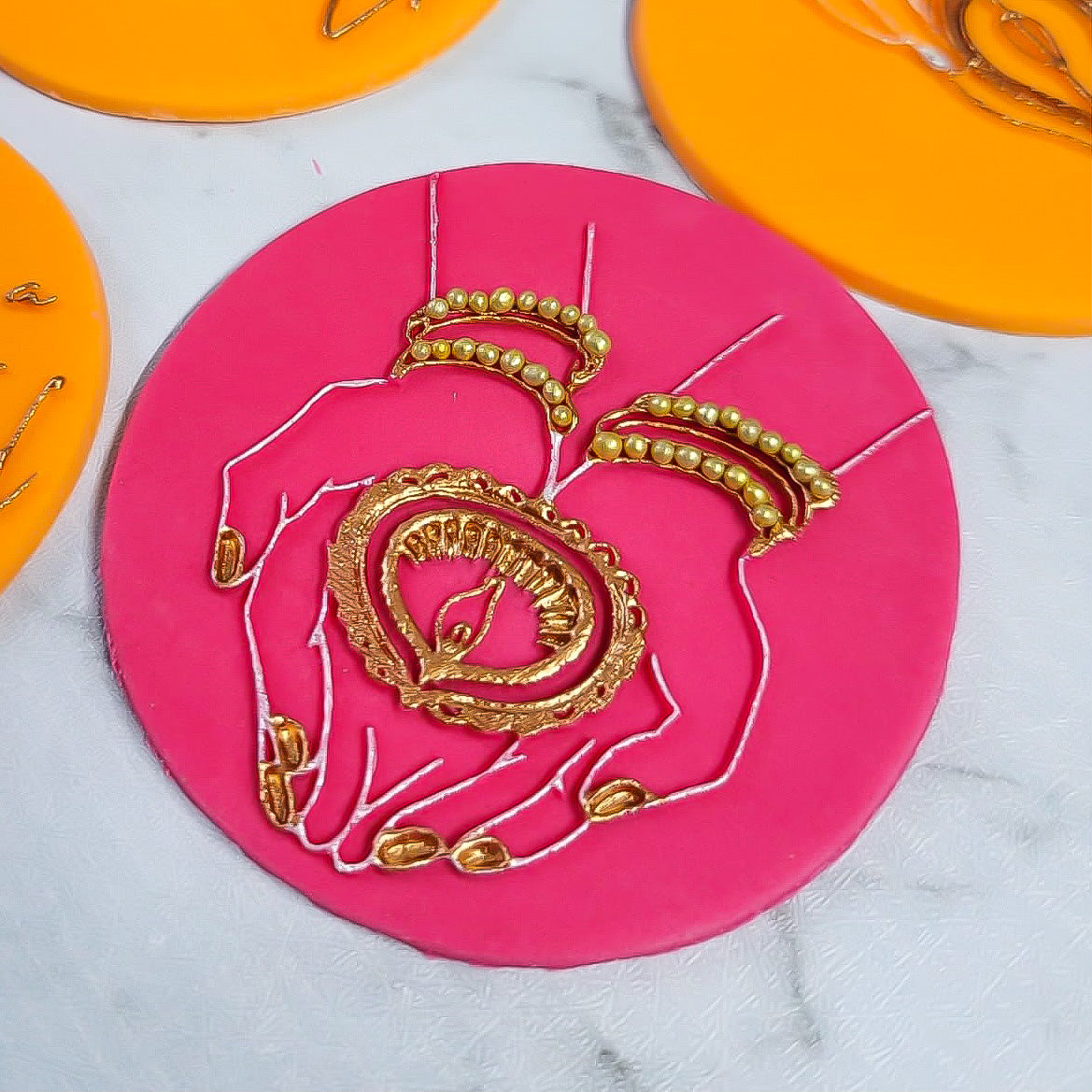 Diwali Diya Candle In Hands Embosser