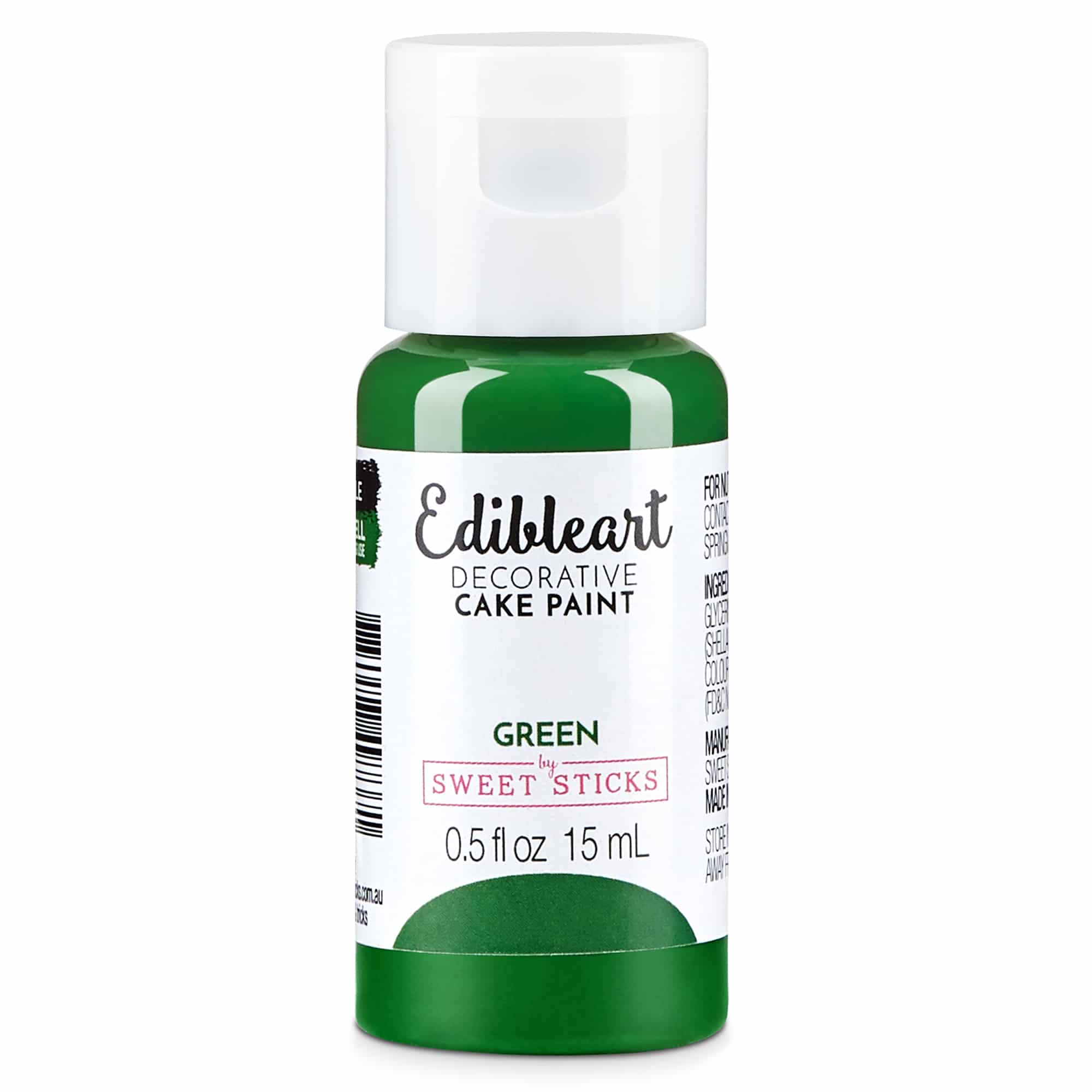 Sweet Sticks Green Edible Decorative Art Paint - 15ml Bottle