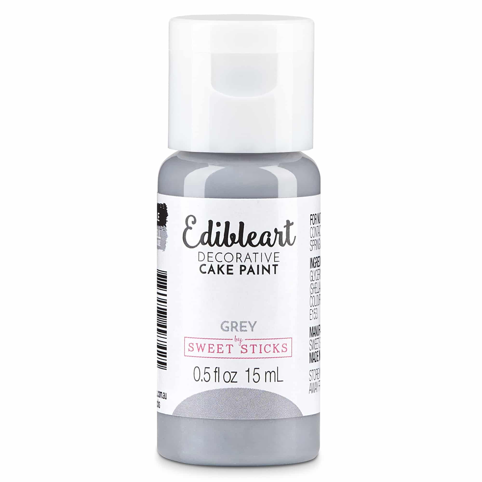 Sweet Sticks Grey Edible Decorative Art Paint - 15ml Bottle