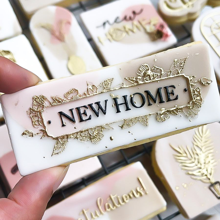 New Home Floral Rectangle Embosser
