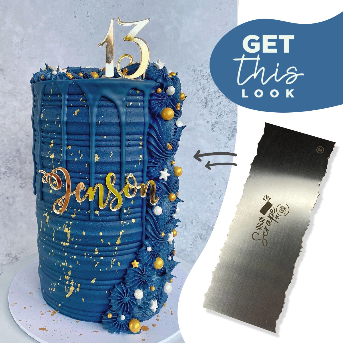 Sugar Scrape Metal Cake Scraper - Style 23