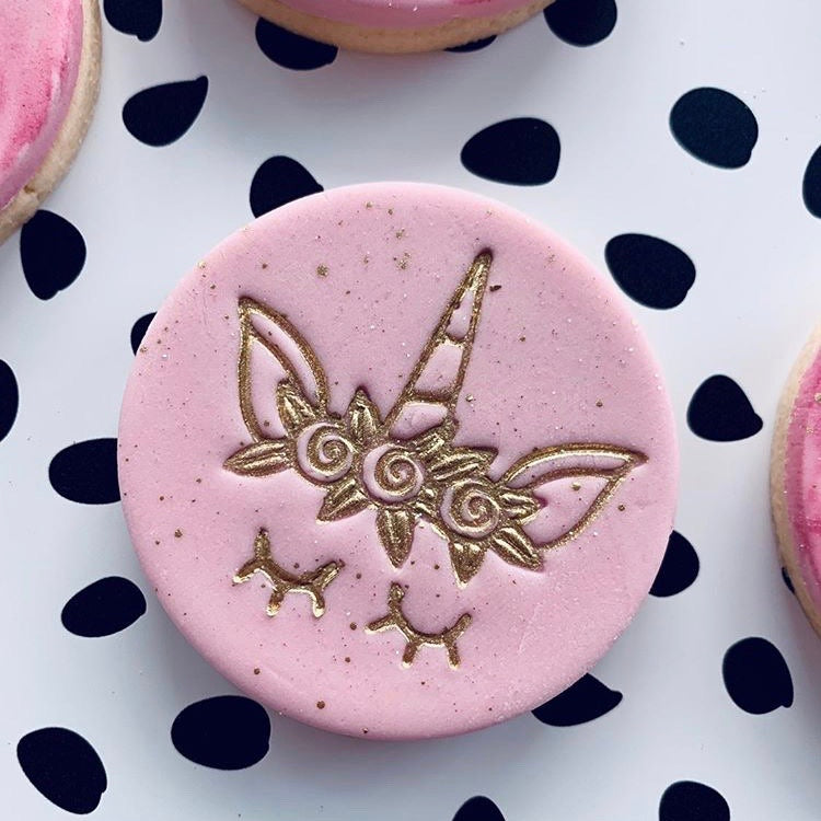 Floral Crown Unicorn - Embosser Stamp