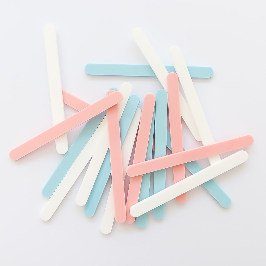 Acrylic Cakesicle Sticks - Pastel Colours (8 Pack)