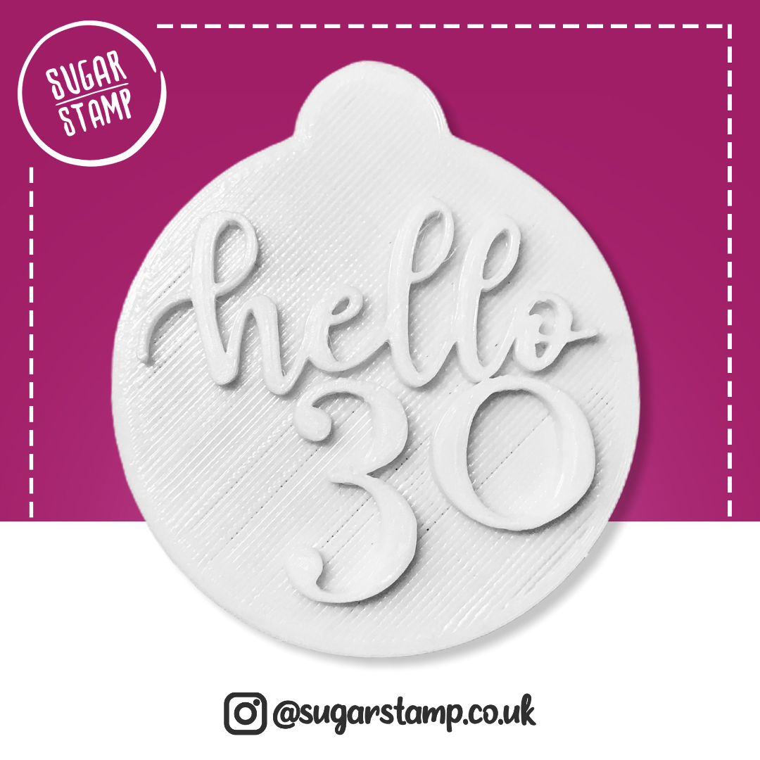 Hello 30 - Embosser Stamp