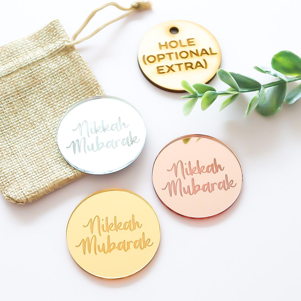 Nikkah Mubarak - Mirror Cake Charm/Tag