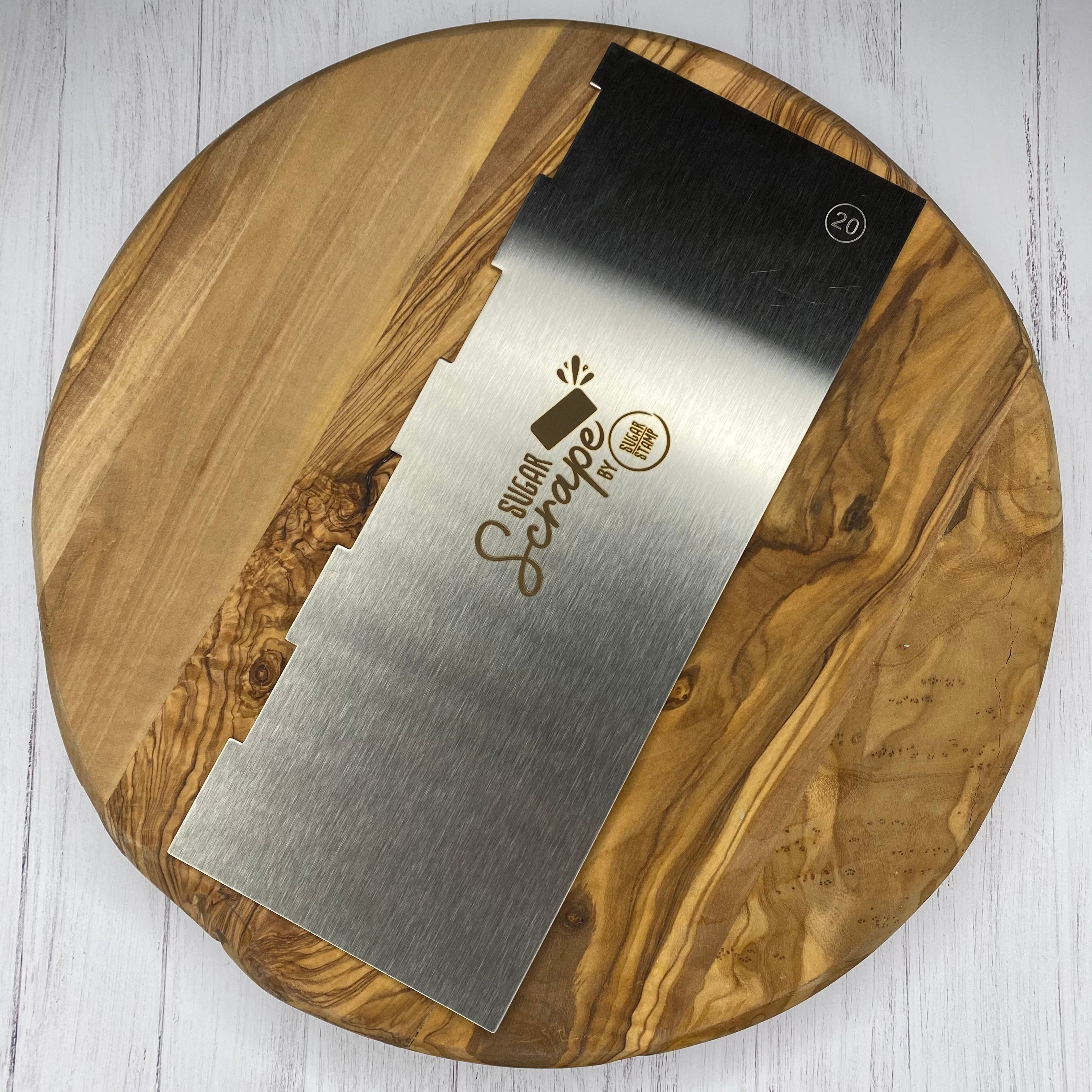 Sugar Scrape Metal Cake Scraper - Style 20 (The Stripy One)