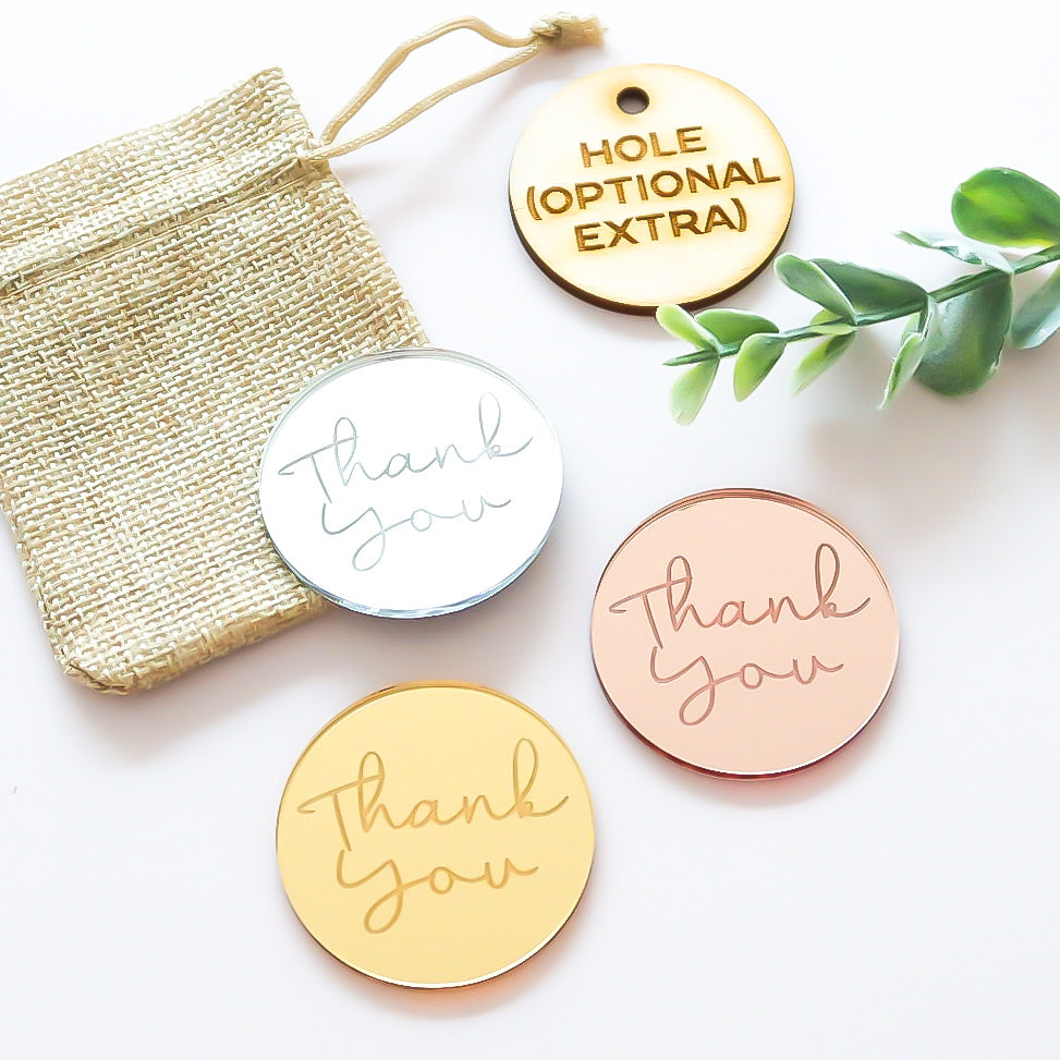 Thank You - Mirror Cake Charm/Tag
