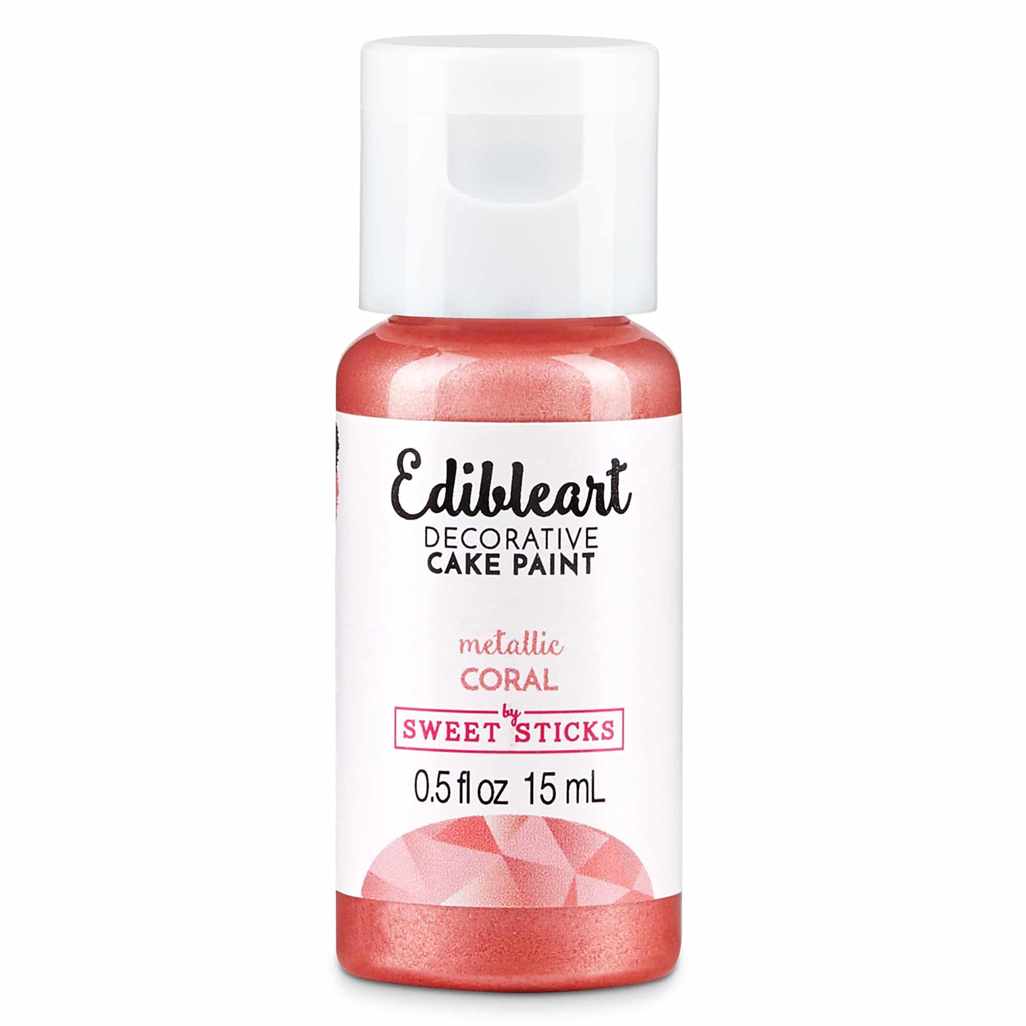Sweet Sticks Coral Metallic Edible Decorative Art Paint - 15ml Bottle
