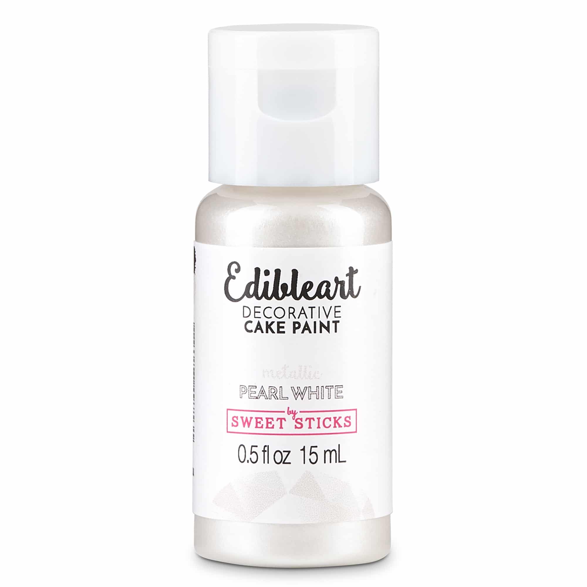 Sweet Sticks Pearl White Metallic Edible Decorative Art Paint - 15ml Bottle