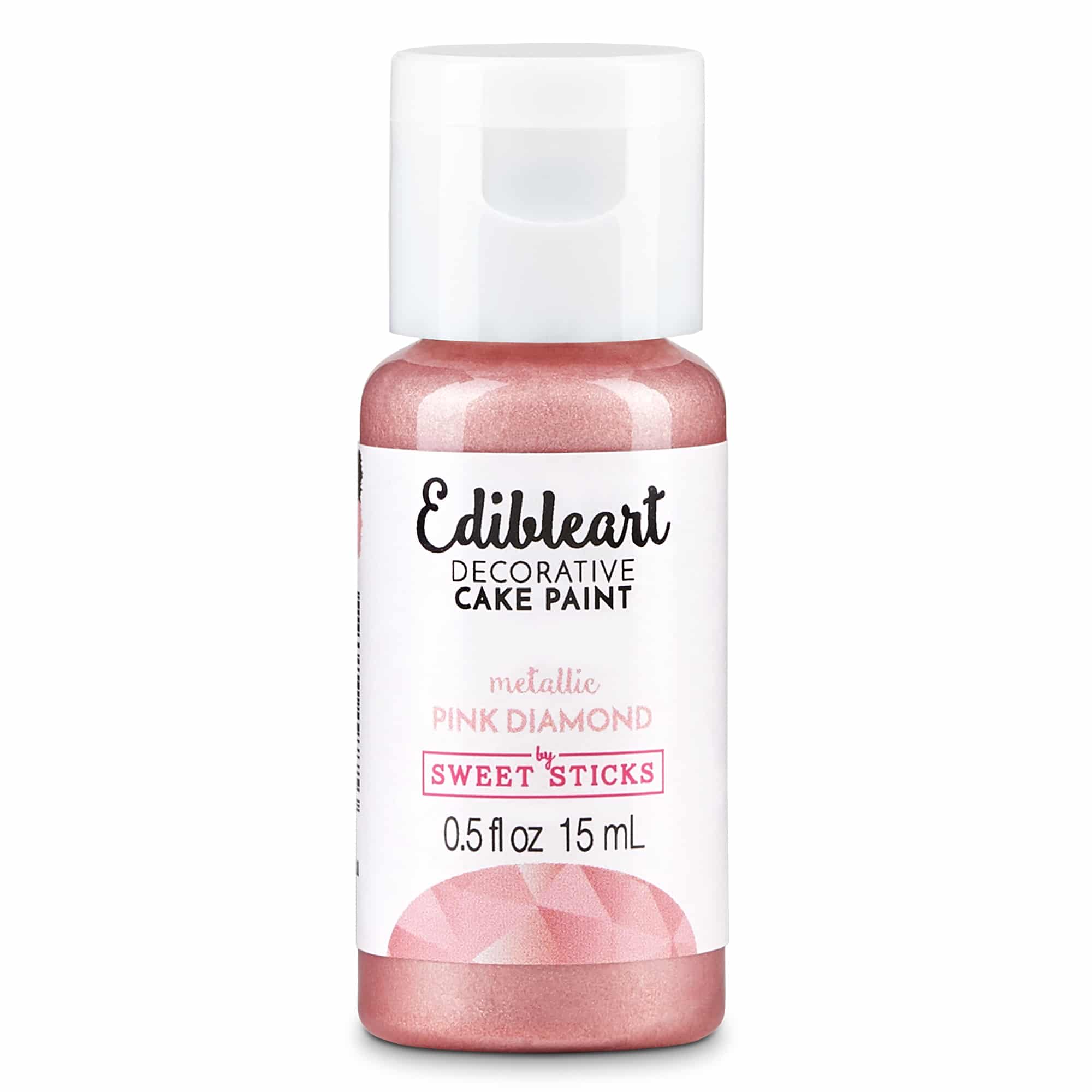 Sweet Sticks Pink Diamond Metallic Edible Decorative Art Paint - 15ml Bottle