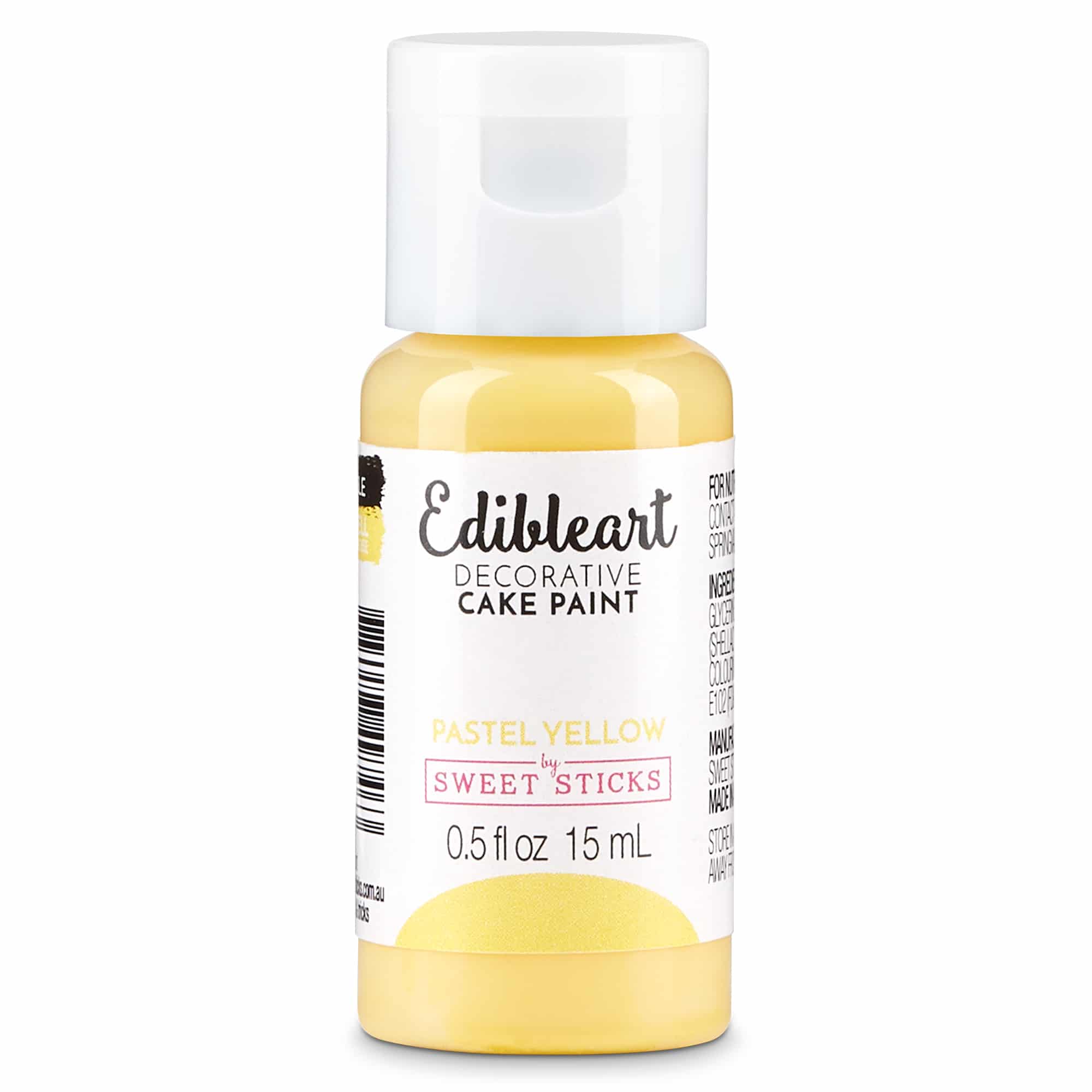 Sweet Sticks Pastel Yellow Edible Decorative Art Paint - 15ml Bottle