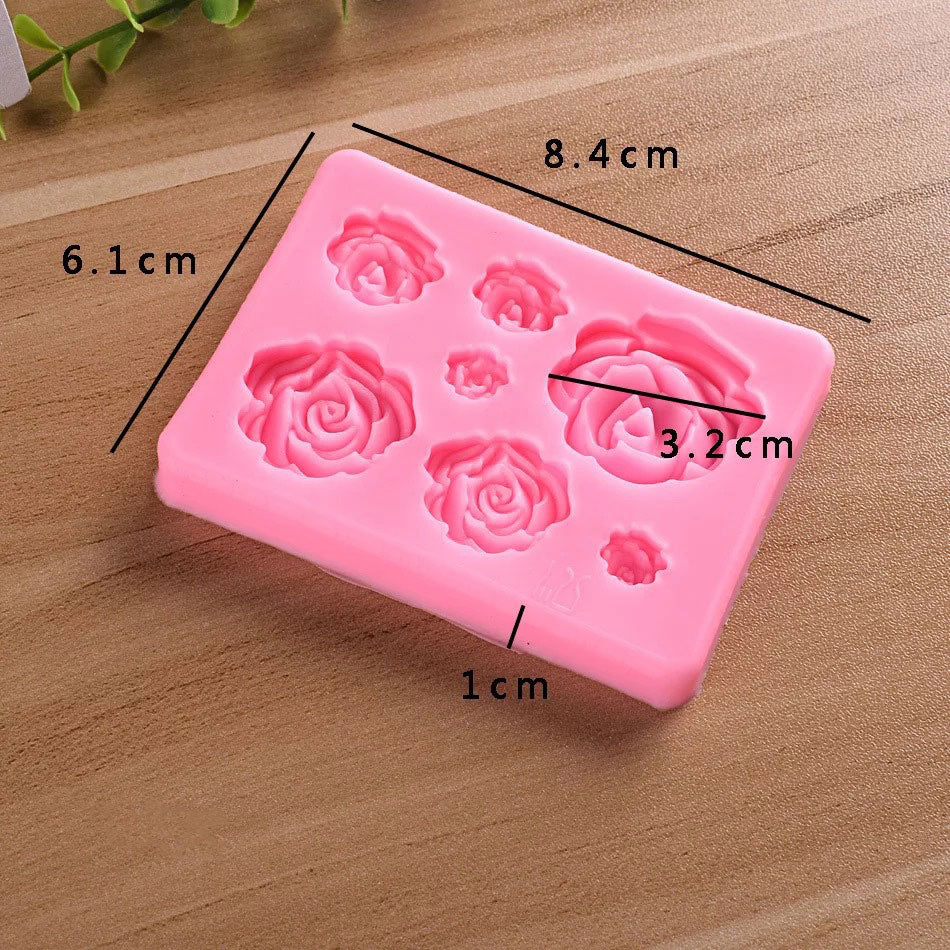 Mini Rose Silicone Mould (x7 Cavity)