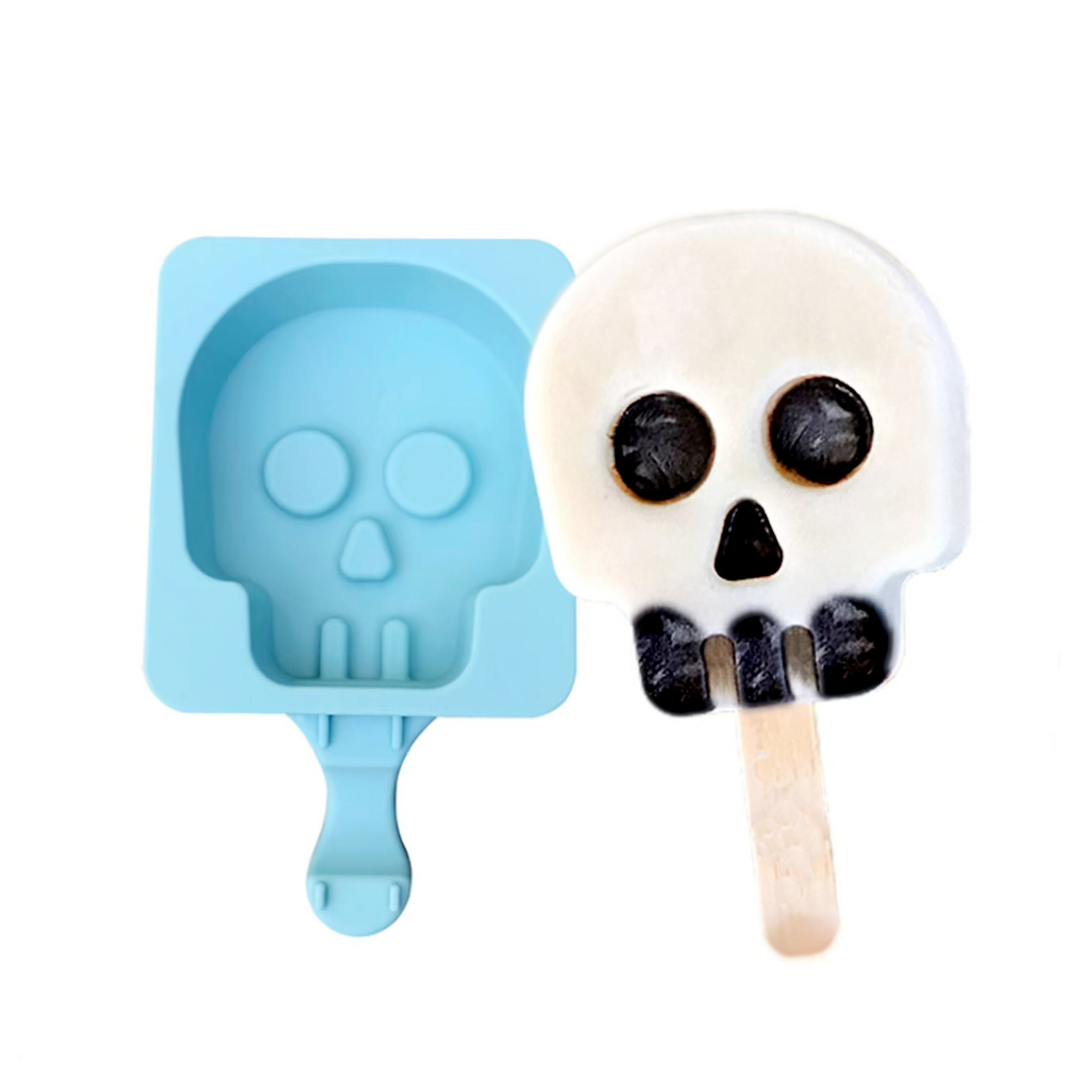Halloween Skull Silicone Cakesicle Mould + Popsicle Sticks
