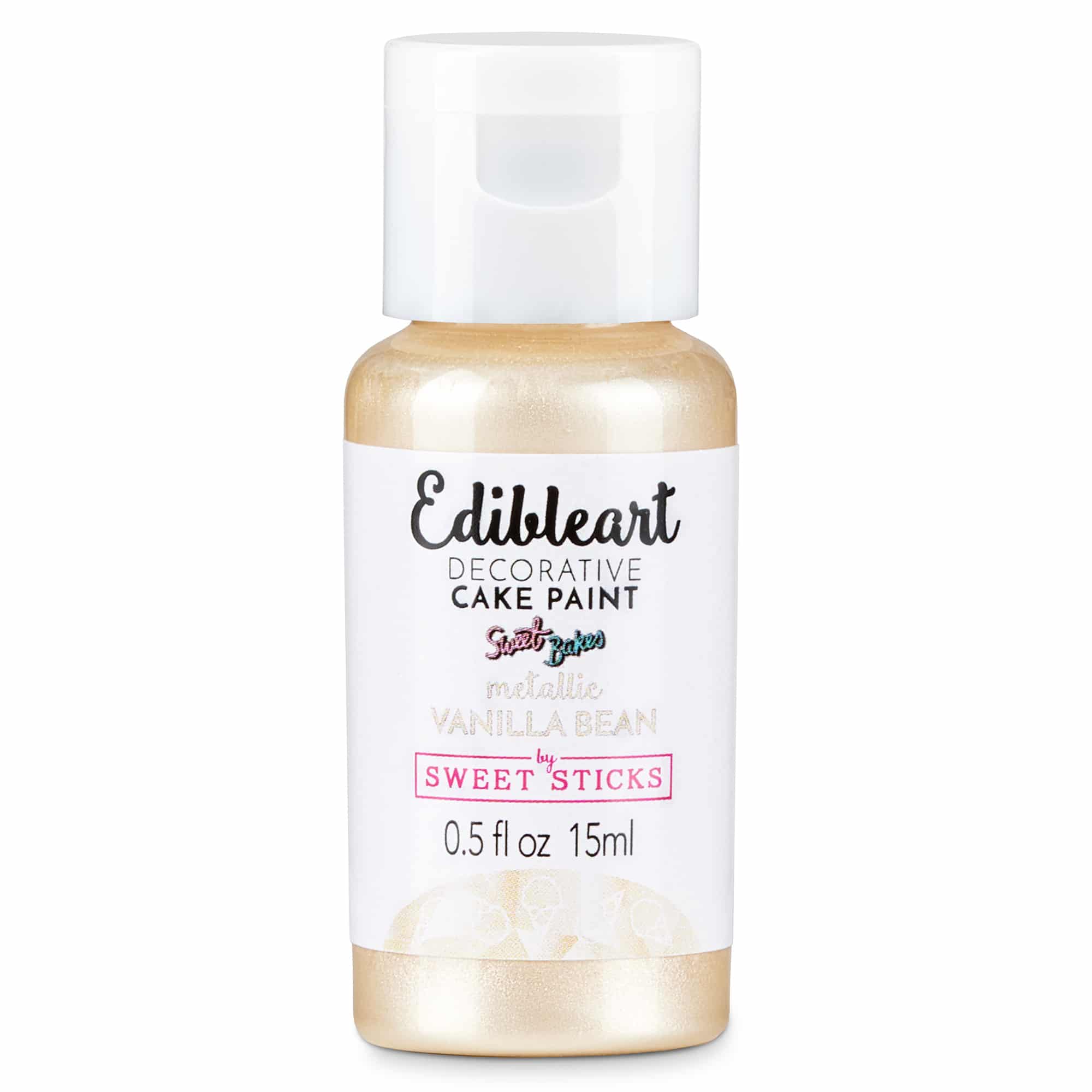 Sweet Sticks Vanilla Bean Metallic Edible Decorative Art Paint - 15ml Bottle