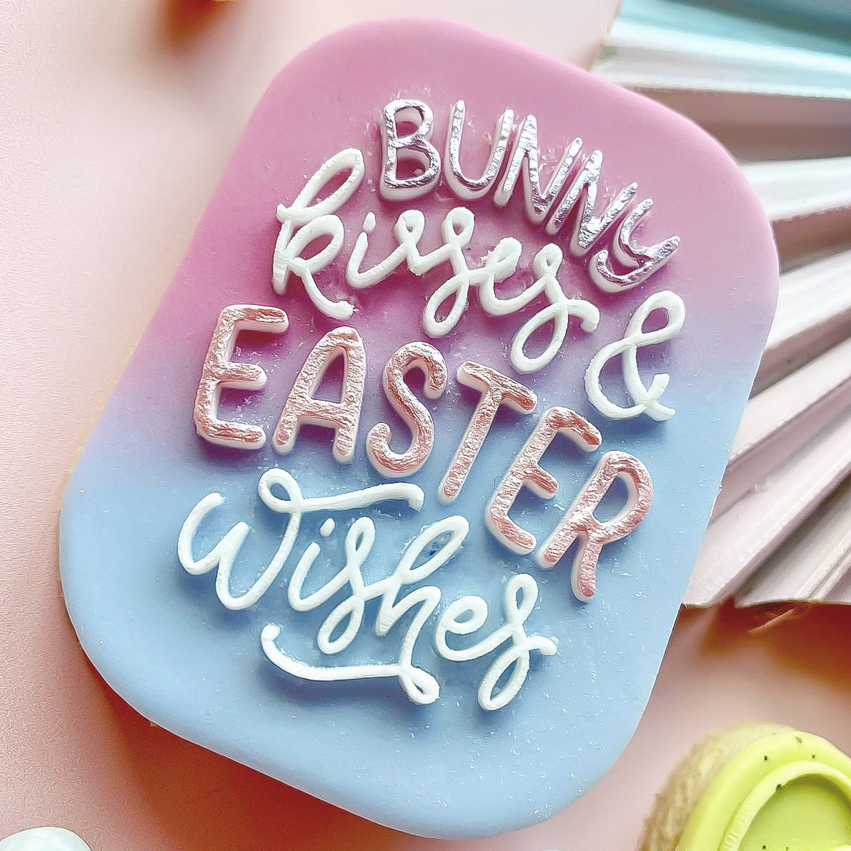 Bunny Kisses And Easter Wishes - Reverse Stamp