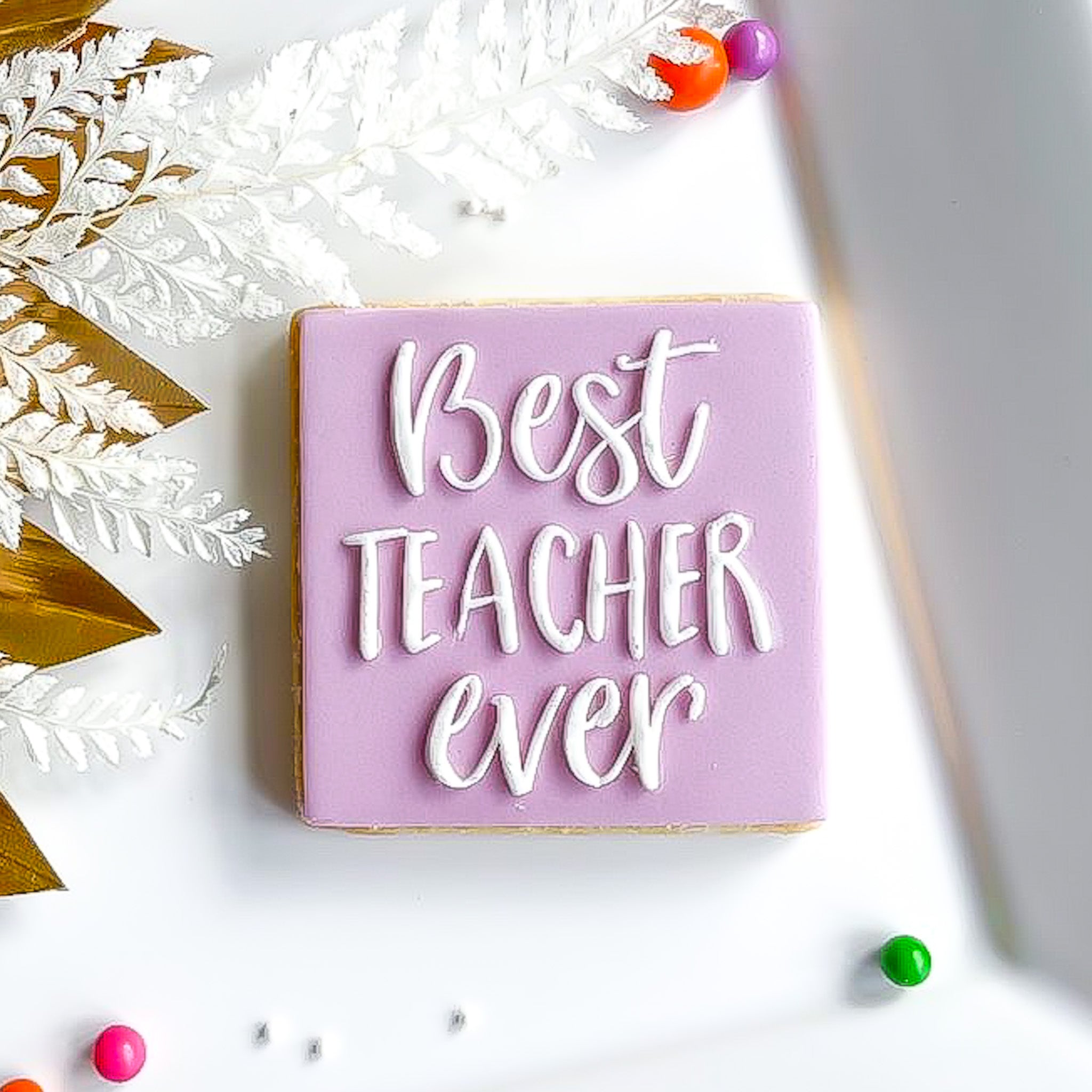 Best Teacher Ever - Reverse Stamp