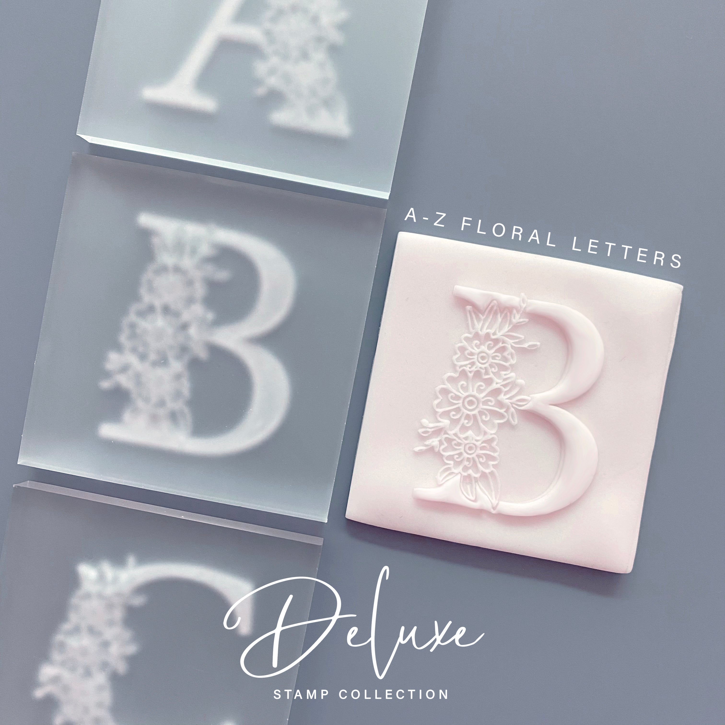 Floral A-Z Letters - Deluxe Stamp