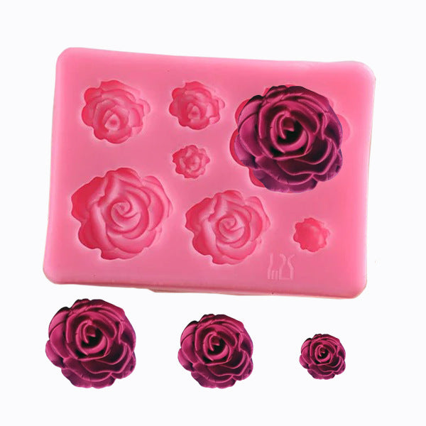 Mini Rose Silicone Mould (x7 Cavity)