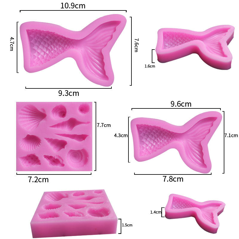 Mermaid Shells & Tails Silicone Mould Set