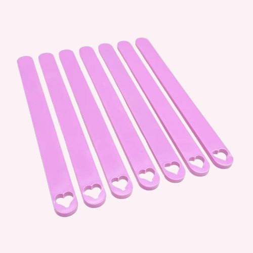 Acrylic Cakesicle Sticks (Available In More Colours!) - Love Heart Design - 8 Pack