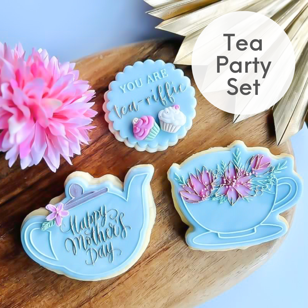 TEA PARTY EMBOSSER AND CUTTER COMBO SET