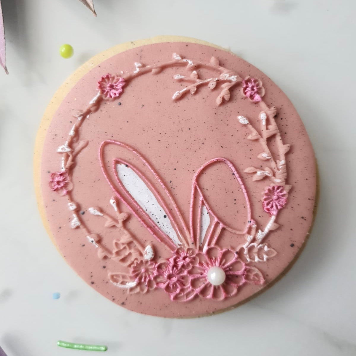 Floral Bunny Ears - Reverse Stamp