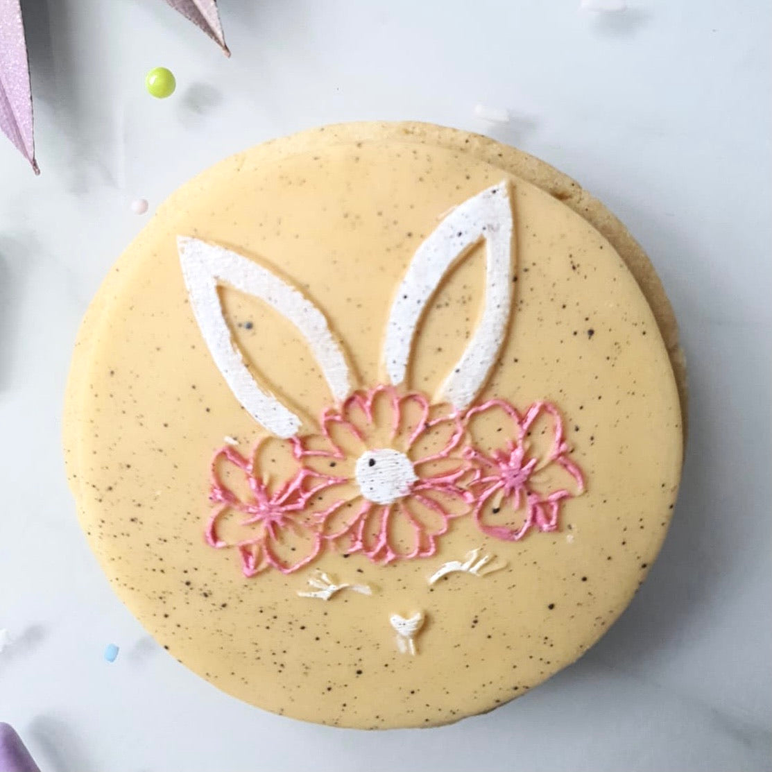 Floral Bunny Head - Reverse Stamp