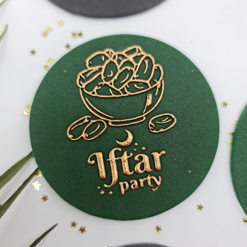 Iftar Party With Dates - Reverse Stamp