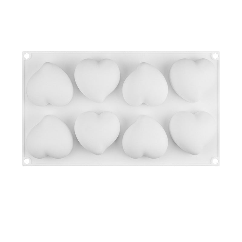 Smooth Hearts Silicone Mould (x8 Cavity)
