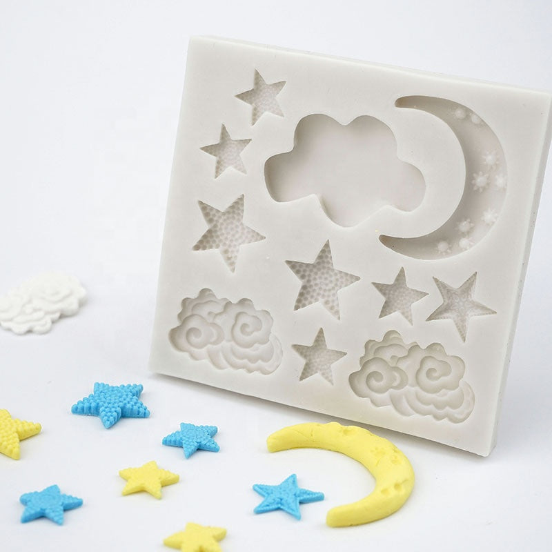 Stars, Moon & Clouds Silicone Mould